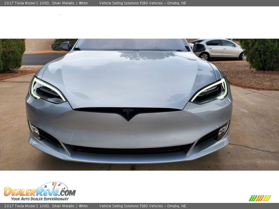 2017 Tesla Model S 100D Silver Metallic / White Photo #5