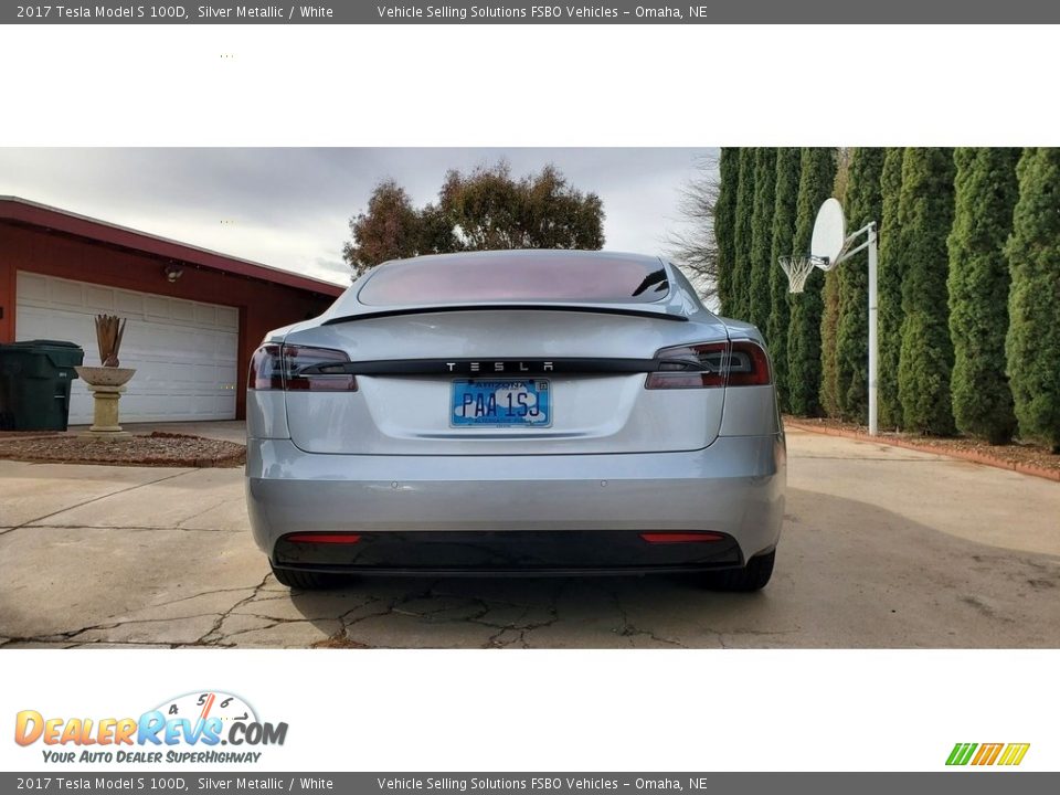 2017 Tesla Model S 100D Silver Metallic / White Photo #7