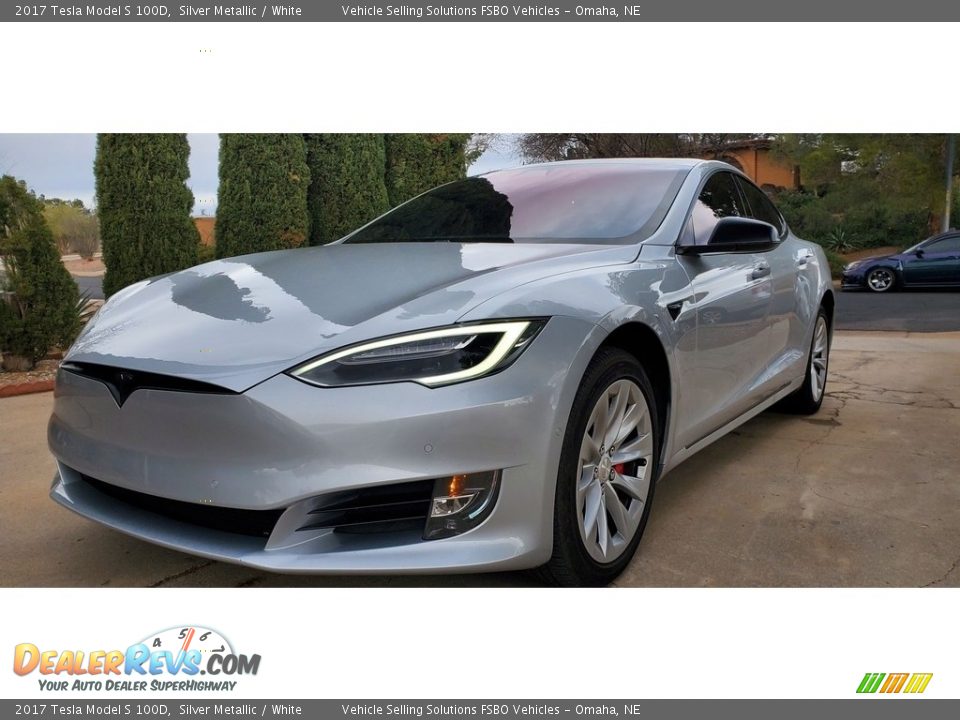 2017 Tesla Model S 100D Silver Metallic / White Photo #9