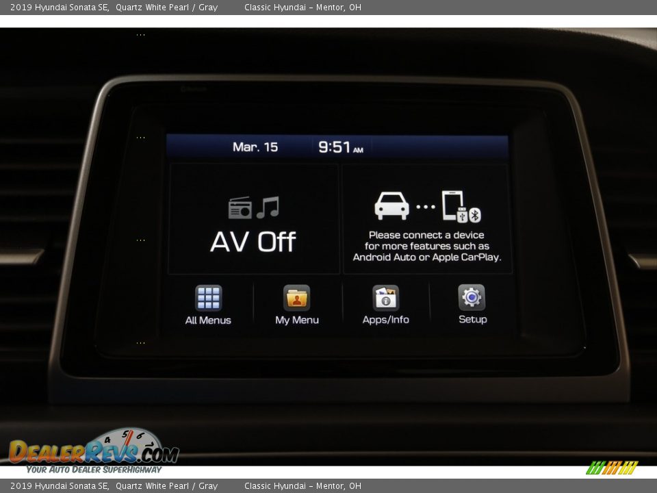 2019 Hyundai Sonata SE Quartz White Pearl / Gray Photo #8