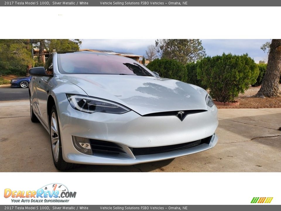 2017 Tesla Model S 100D Silver Metallic / White Photo #11