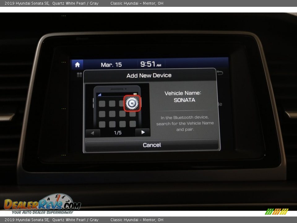 2019 Hyundai Sonata SE Quartz White Pearl / Gray Photo #10