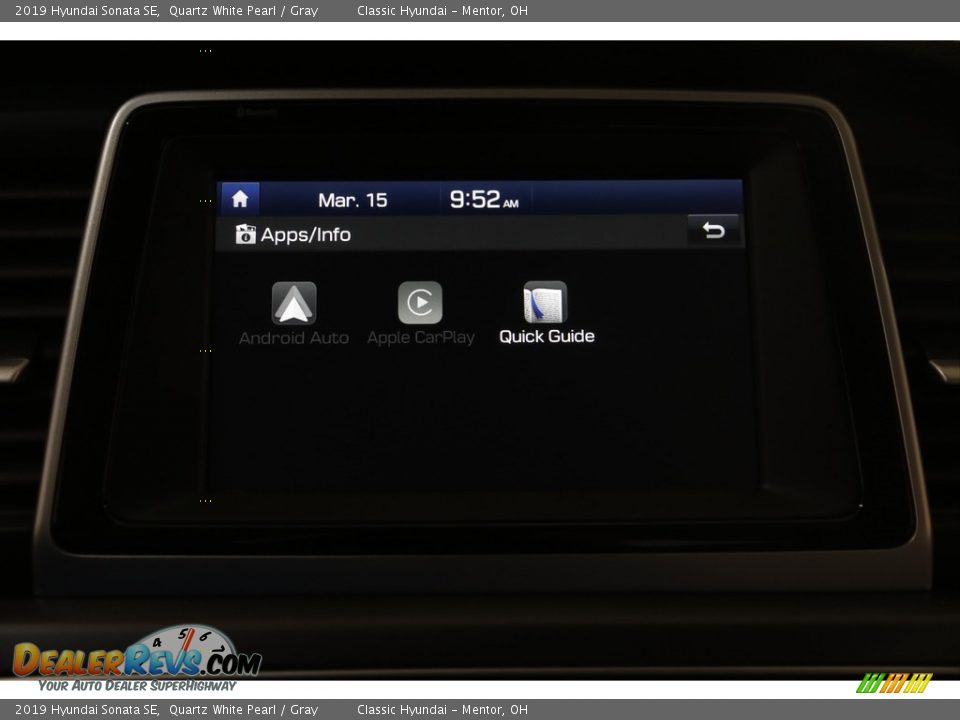 2019 Hyundai Sonata SE Quartz White Pearl / Gray Photo #12