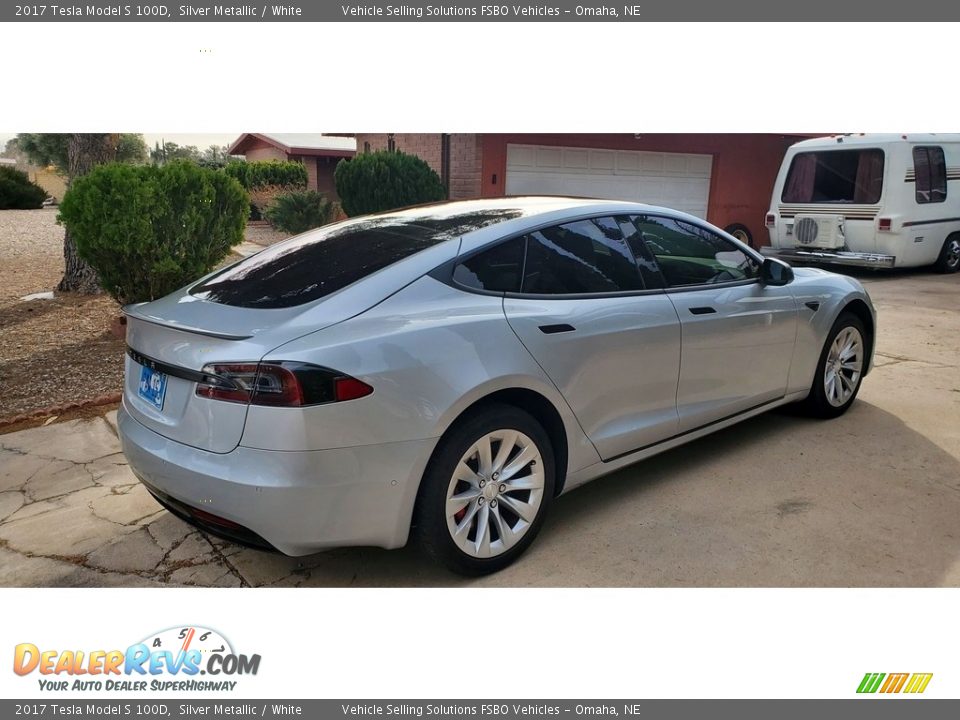 2017 Tesla Model S 100D Silver Metallic / White Photo #14