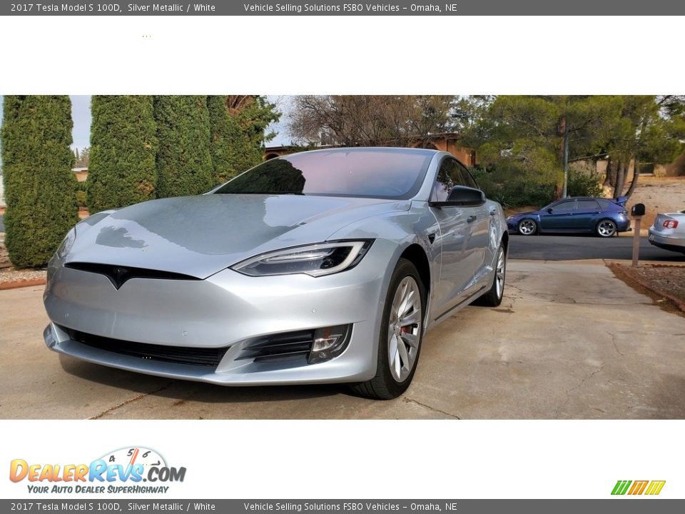 2017 Tesla Model S 100D Silver Metallic / White Photo #18