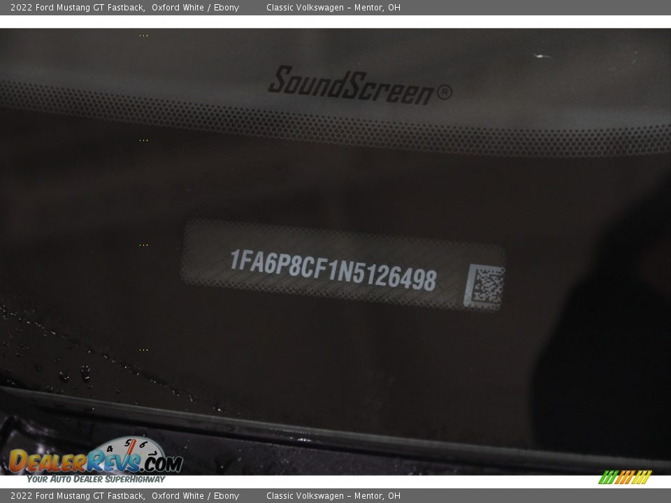 2022 Ford Mustang GT Fastback Oxford White / Ebony Photo #22