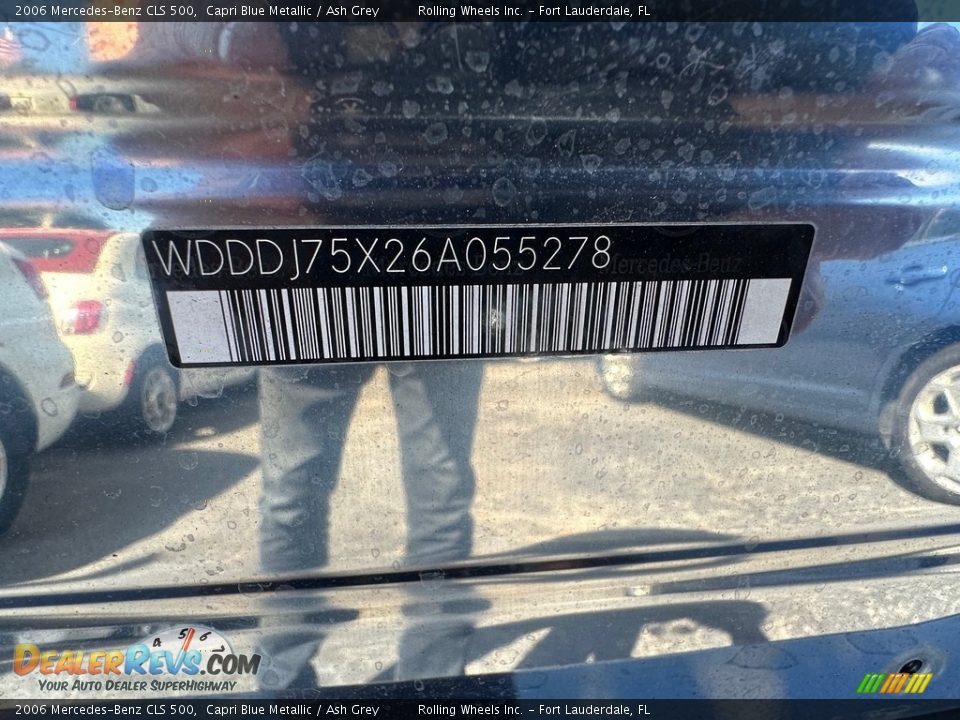 2006 Mercedes-Benz CLS 500 Capri Blue Metallic / Ash Grey Photo #7