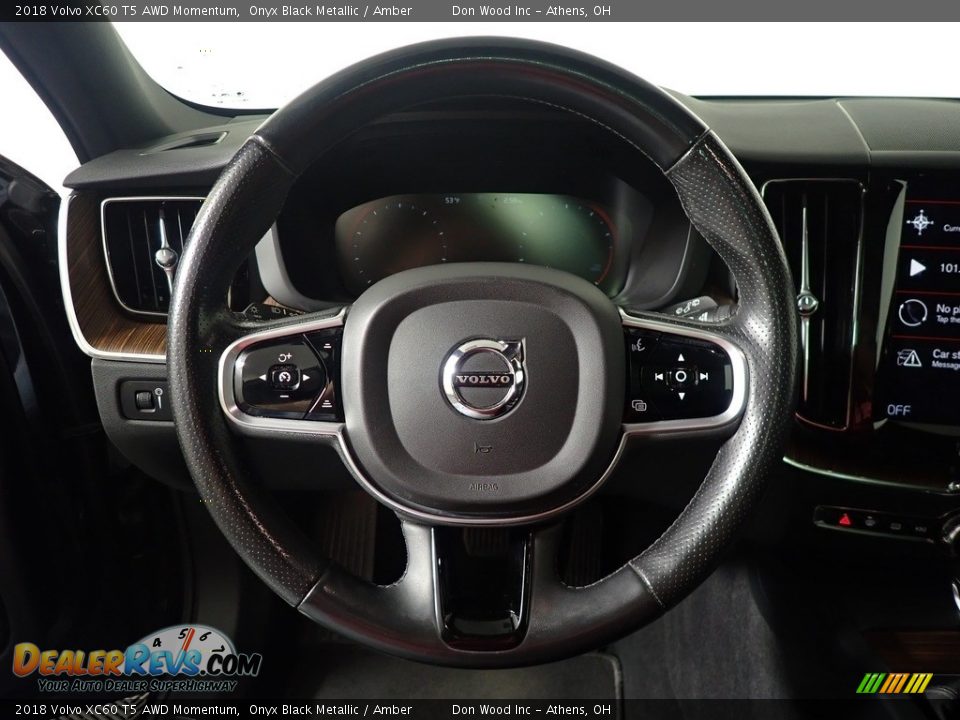 2018 Volvo XC60 T5 AWD Momentum Onyx Black Metallic / Amber Photo #26
