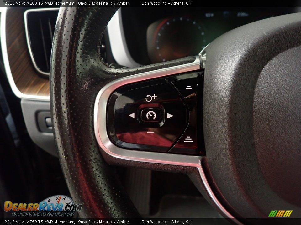 2018 Volvo XC60 T5 AWD Momentum Onyx Black Metallic / Amber Photo #28