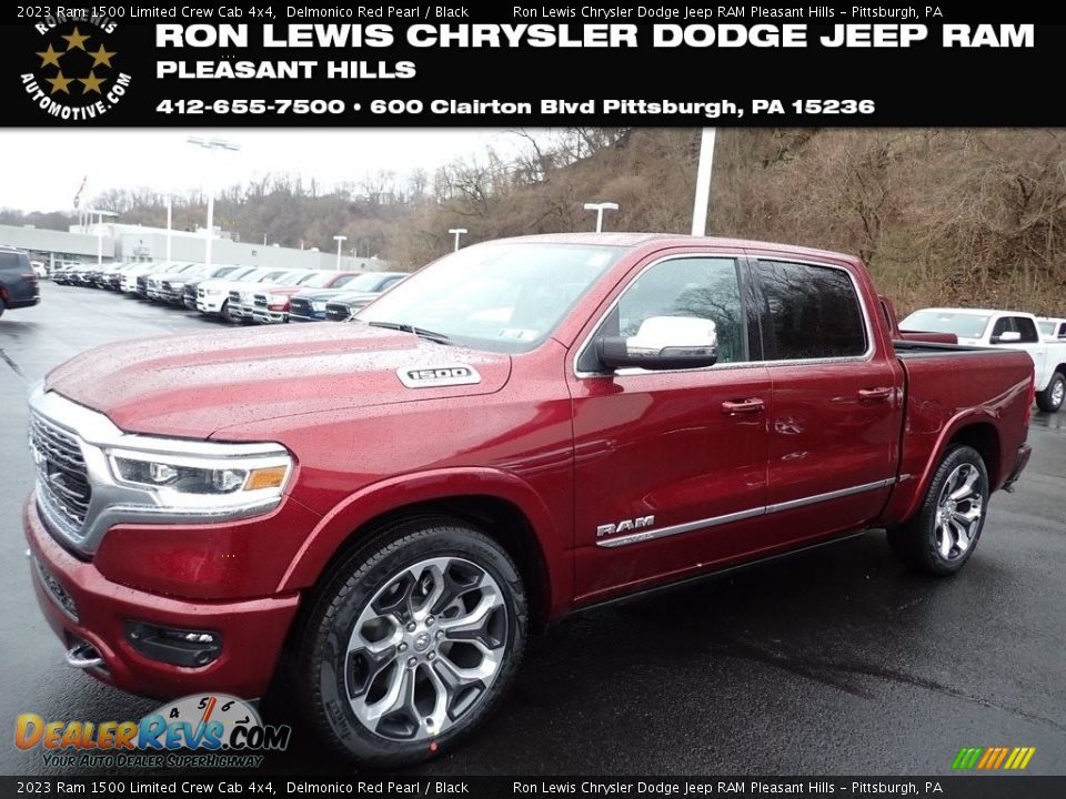 2023 Ram 1500 Limited Crew Cab 4x4 Delmonico Red Pearl / Black Photo #1