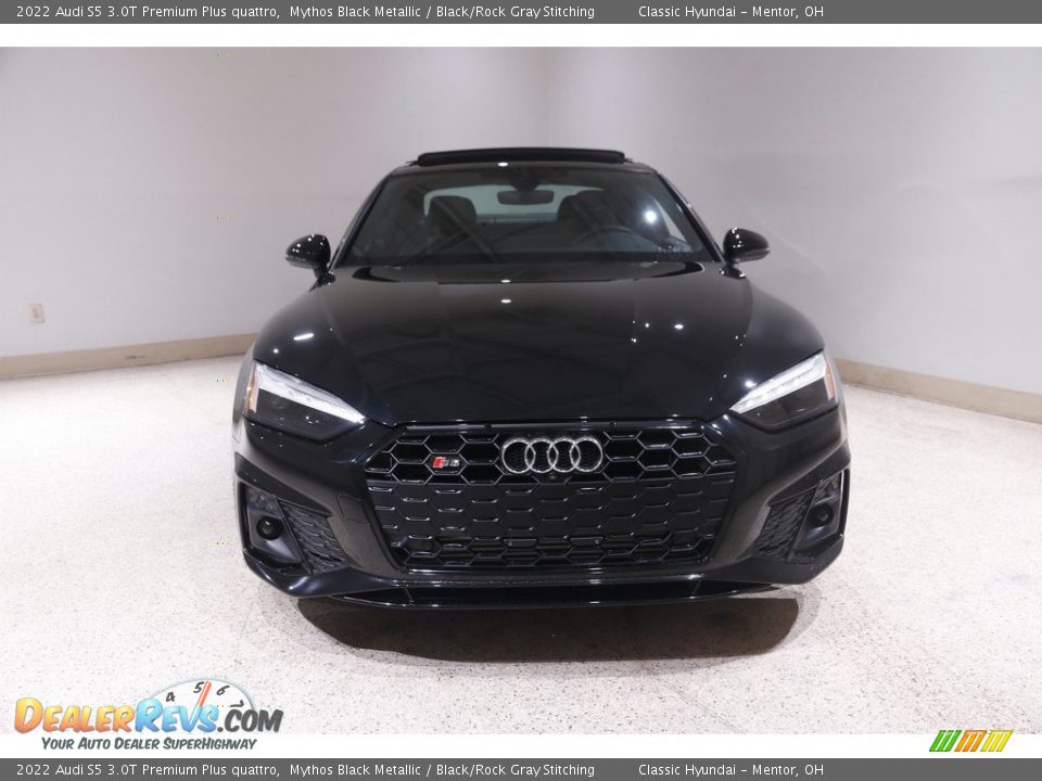 2022 Audi S5 3.0T Premium Plus quattro Mythos Black Metallic / Black/Rock Gray Stitching Photo #2