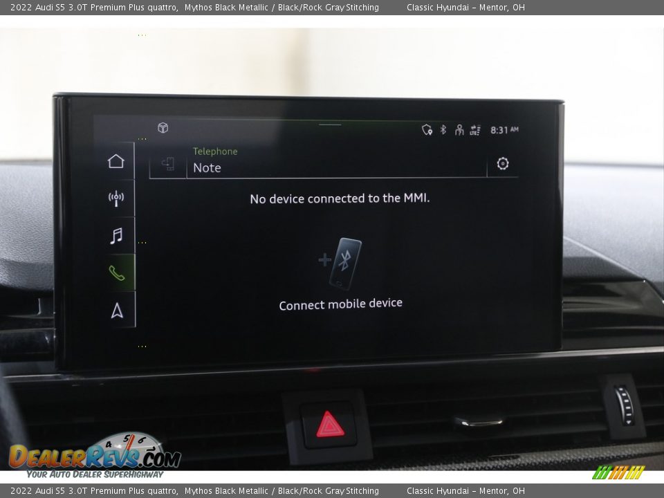 2022 Audi S5 3.0T Premium Plus quattro Mythos Black Metallic / Black/Rock Gray Stitching Photo #11