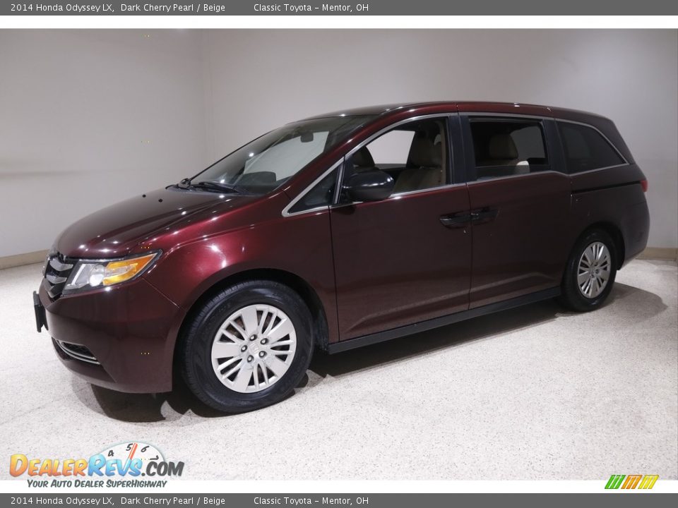 2014 Honda Odyssey LX Dark Cherry Pearl / Beige Photo #3