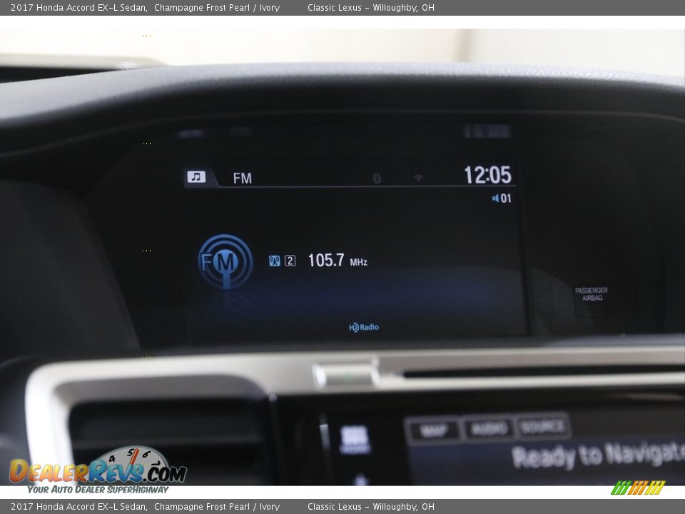 2017 Honda Accord EX-L Sedan Champagne Frost Pearl / Ivory Photo #11