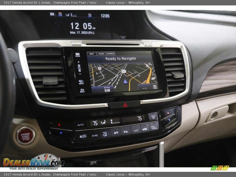 2017 Honda Accord EX-L Sedan Champagne Frost Pearl / Ivory Photo #14
