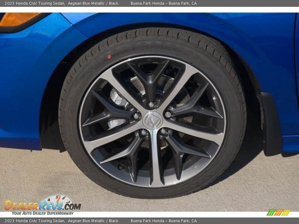 2023 Honda Civic Touring Sedan Aegean Blue Metallic / Black Photo #13