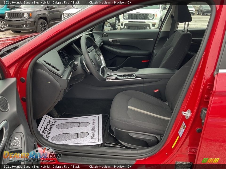 2021 Hyundai Sonata Blue Hybrid Calypso Red / Black Photo #2
