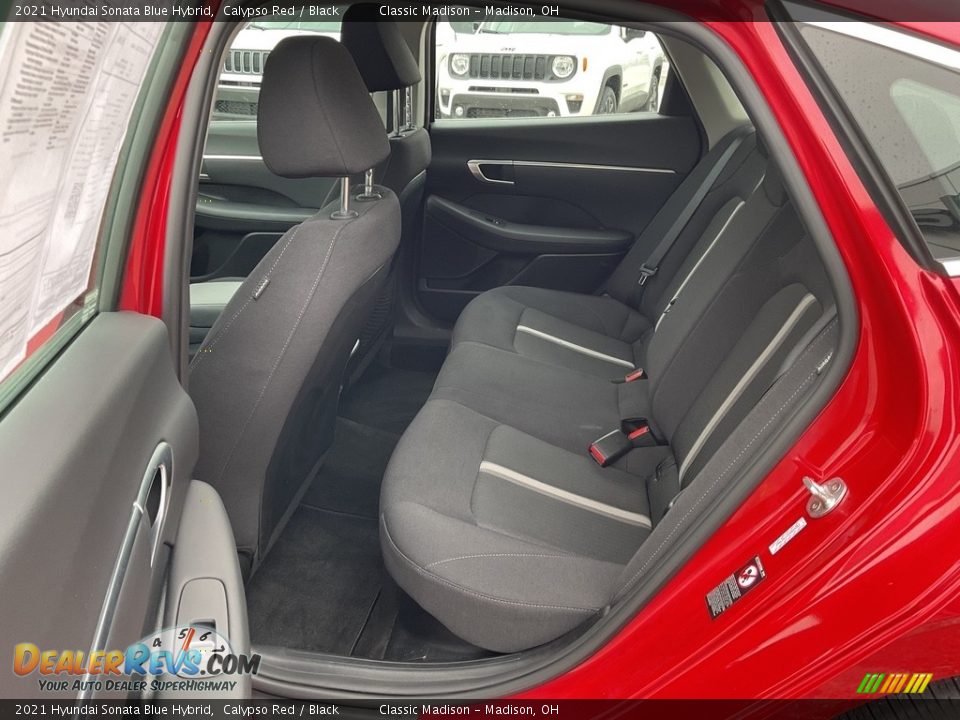 2021 Hyundai Sonata Blue Hybrid Calypso Red / Black Photo #3