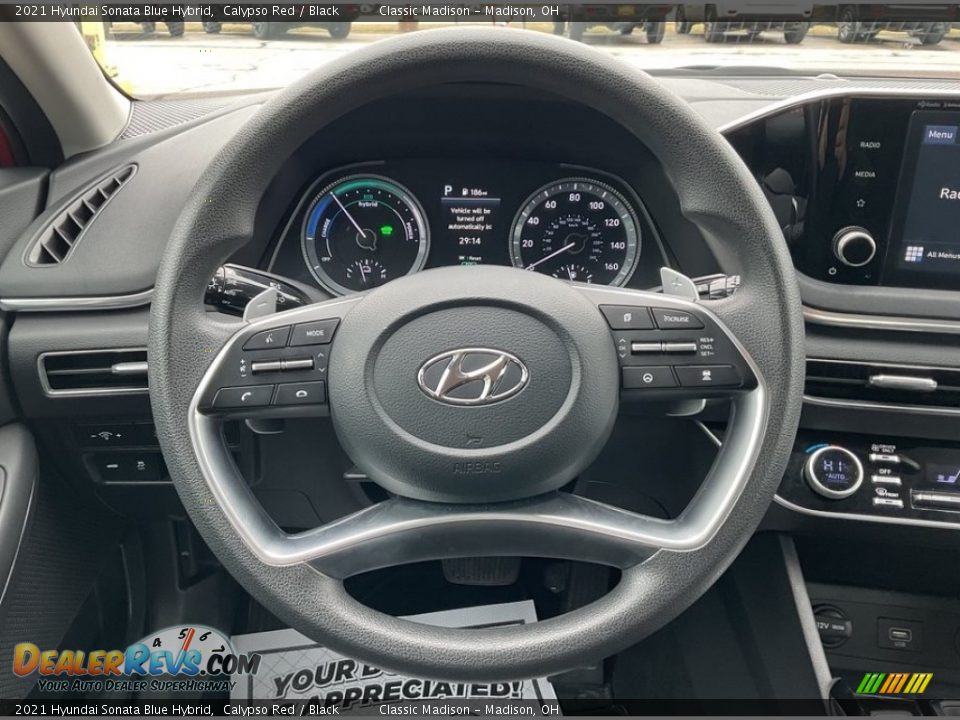 2021 Hyundai Sonata Blue Hybrid Calypso Red / Black Photo #5