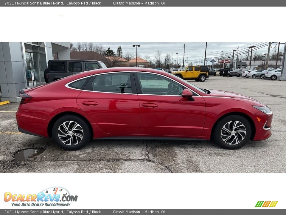 2021 Hyundai Sonata Blue Hybrid Calypso Red / Black Photo #9