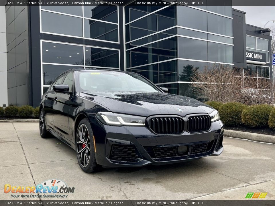 2023 BMW 5 Series 540i xDrive Sedan Carbon Black Metallic / Cognac Photo #1