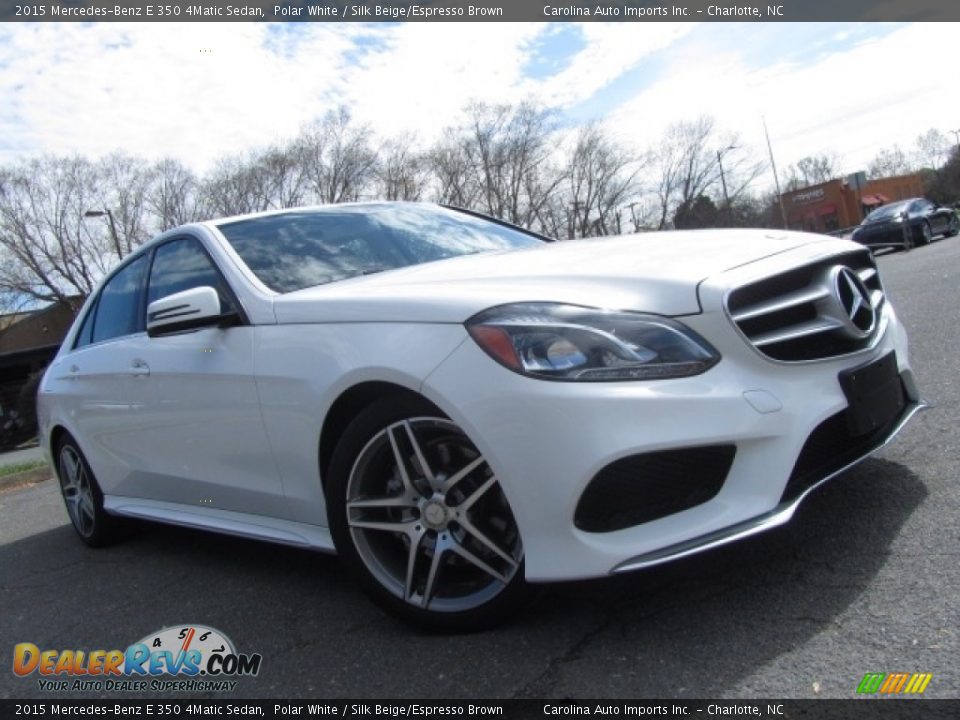 2015 Mercedes-Benz E 350 4Matic Sedan Polar White / Silk Beige/Espresso Brown Photo #1