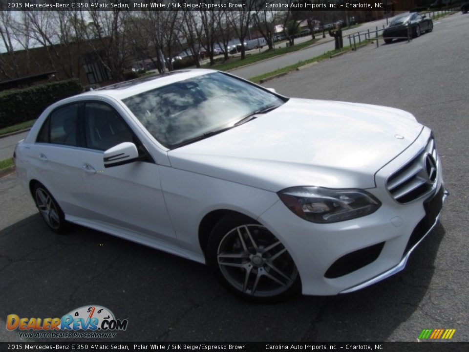 2015 Mercedes-Benz E 350 4Matic Sedan Polar White / Silk Beige/Espresso Brown Photo #3