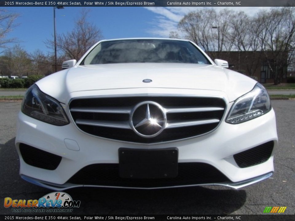 2015 Mercedes-Benz E 350 4Matic Sedan Polar White / Silk Beige/Espresso Brown Photo #4