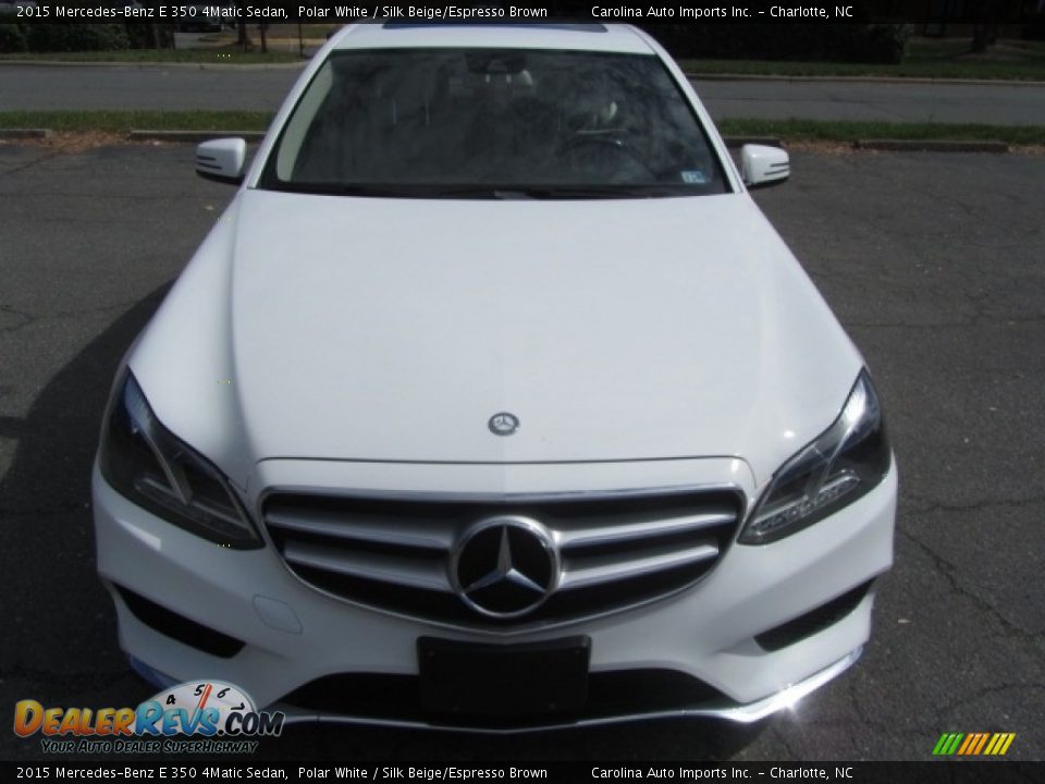 2015 Mercedes-Benz E 350 4Matic Sedan Polar White / Silk Beige/Espresso Brown Photo #5