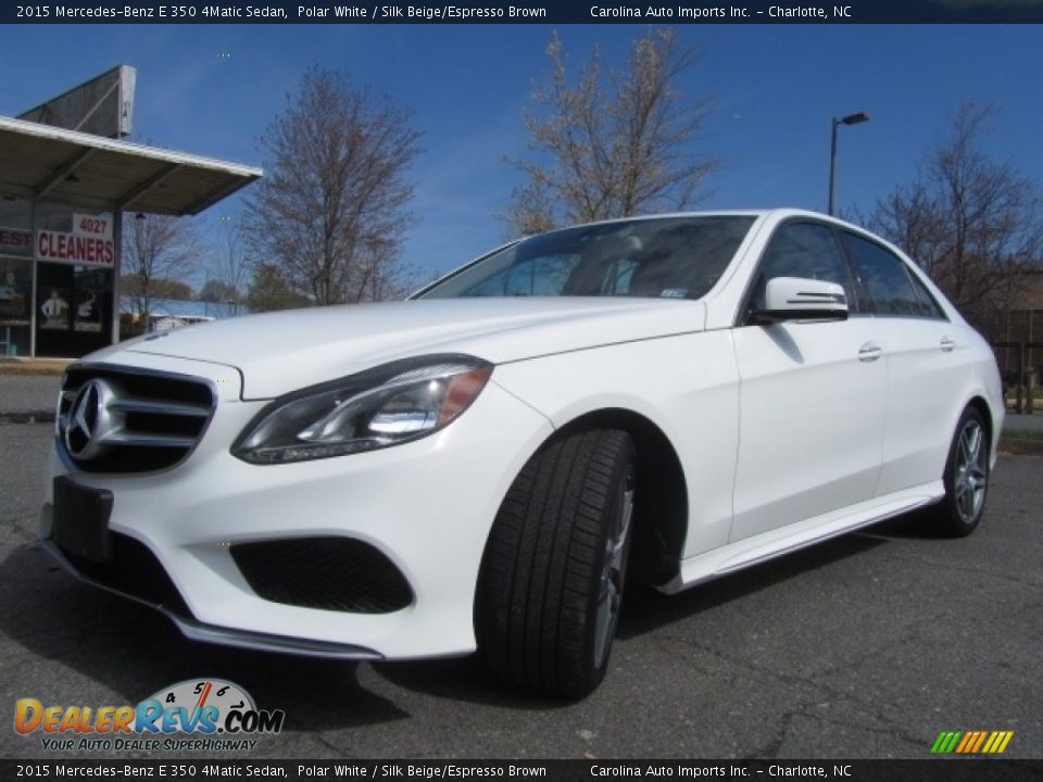 2015 Mercedes-Benz E 350 4Matic Sedan Polar White / Silk Beige/Espresso Brown Photo #6