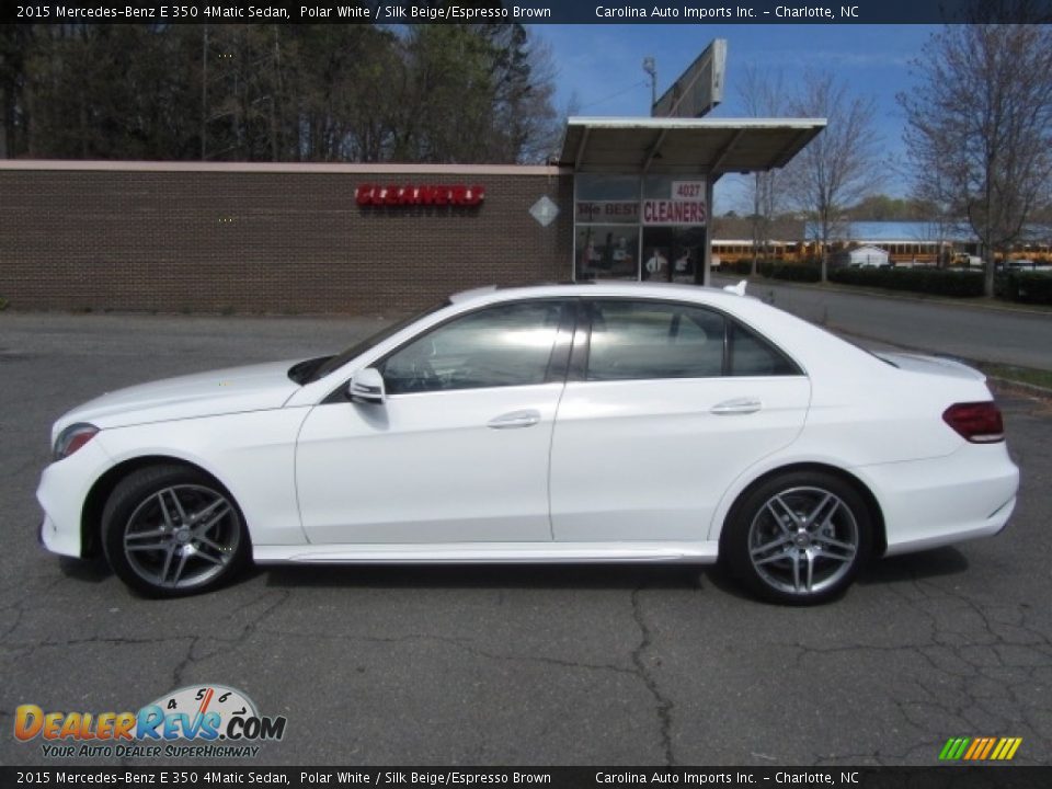 2015 Mercedes-Benz E 350 4Matic Sedan Polar White / Silk Beige/Espresso Brown Photo #7