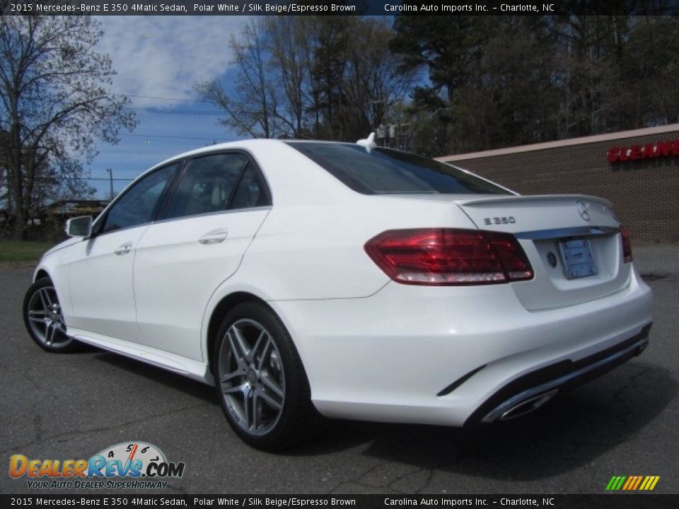 2015 Mercedes-Benz E 350 4Matic Sedan Polar White / Silk Beige/Espresso Brown Photo #8