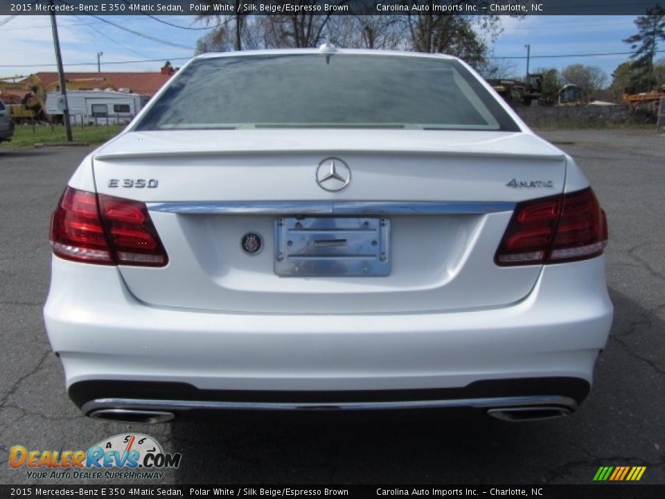 2015 Mercedes-Benz E 350 4Matic Sedan Polar White / Silk Beige/Espresso Brown Photo #9