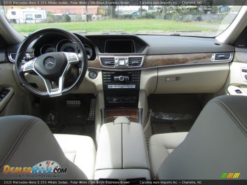 2015 Mercedes-Benz E 350 4Matic Sedan Polar White / Silk Beige/Espresso Brown Photo #13