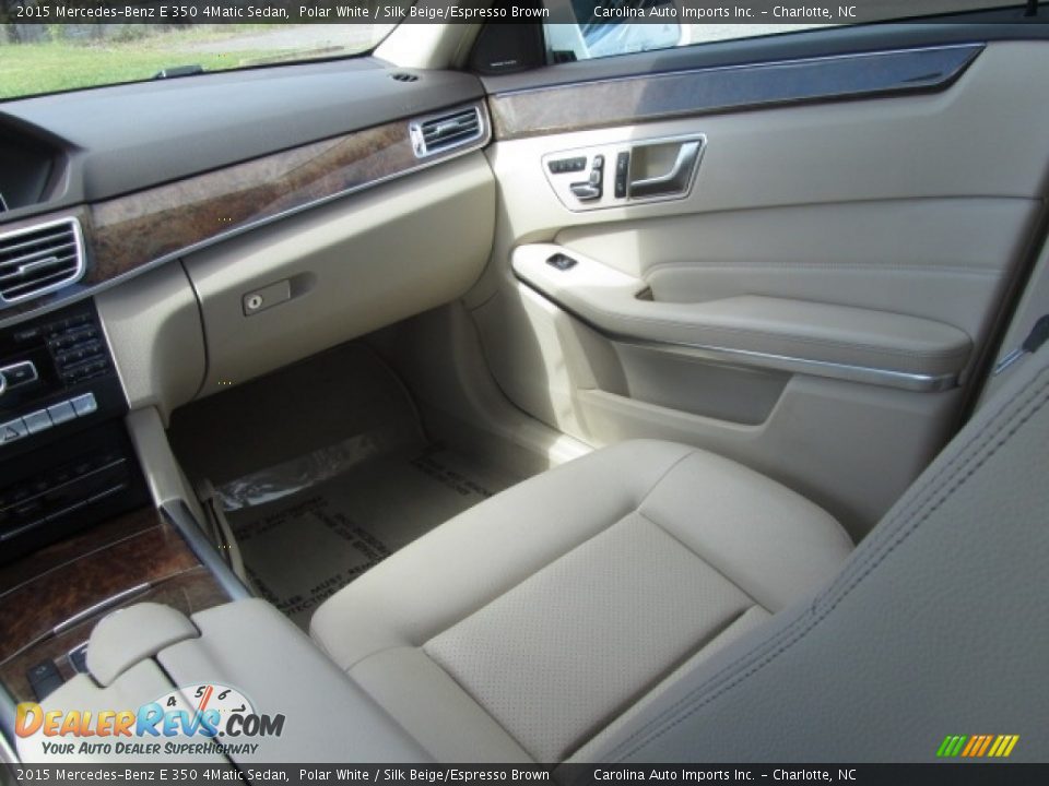 2015 Mercedes-Benz E 350 4Matic Sedan Polar White / Silk Beige/Espresso Brown Photo #14