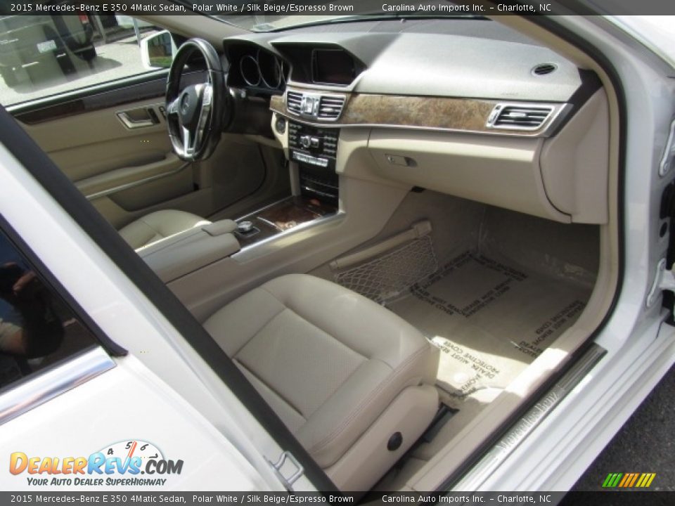 2015 Mercedes-Benz E 350 4Matic Sedan Polar White / Silk Beige/Espresso Brown Photo #21