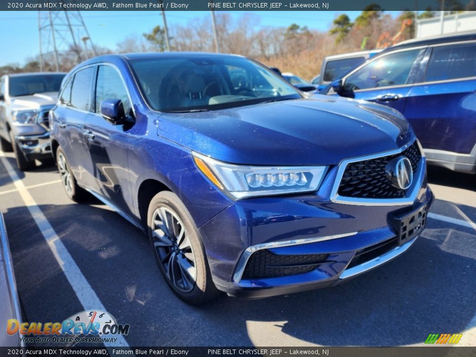 2020 Acura MDX Technology AWD Fathom Blue Pearl / Ebony Photo #3