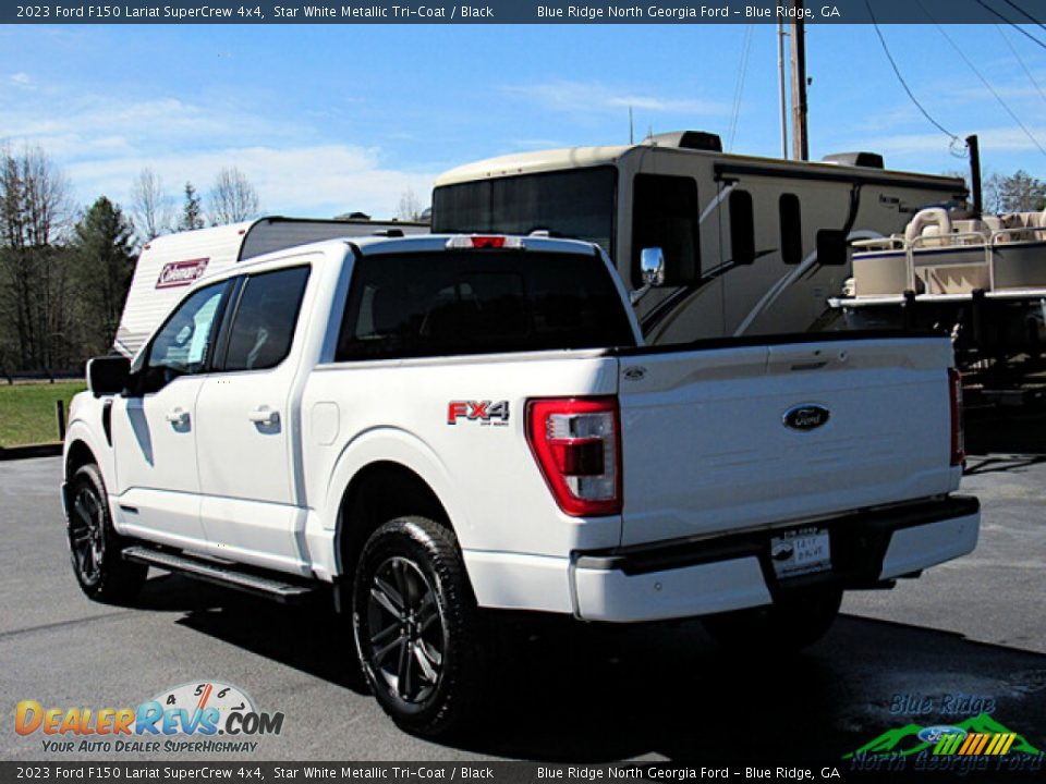 2023 Ford F150 Lariat SuperCrew 4x4 Star White Metallic Tri-Coat / Black Photo #3