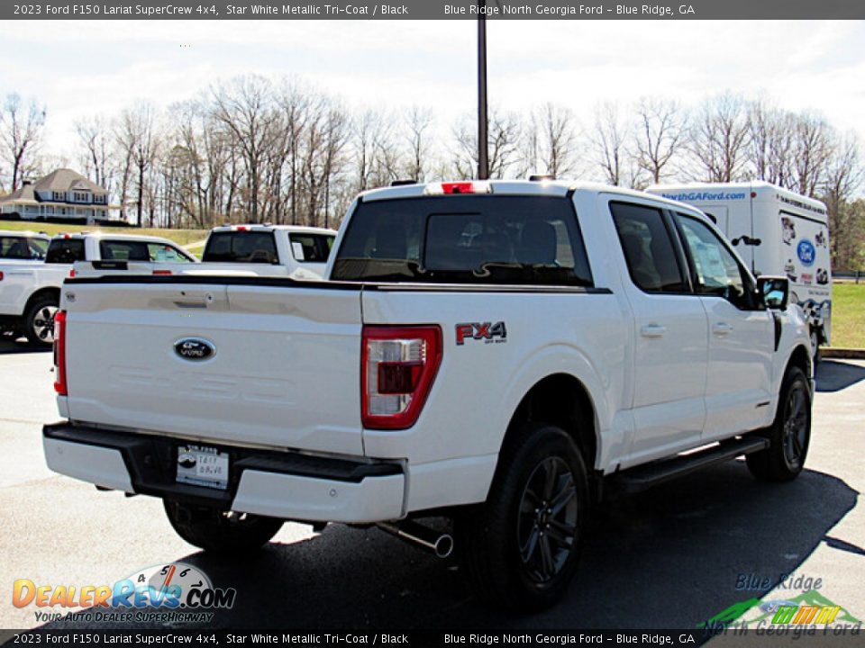 2023 Ford F150 Lariat SuperCrew 4x4 Star White Metallic Tri-Coat / Black Photo #5