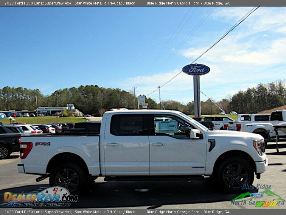 2023 Ford F150 Lariat SuperCrew 4x4 Star White Metallic Tri-Coat / Black Photo #6