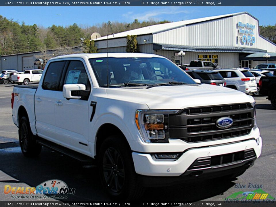 2023 Ford F150 Lariat SuperCrew 4x4 Star White Metallic Tri-Coat / Black Photo #7