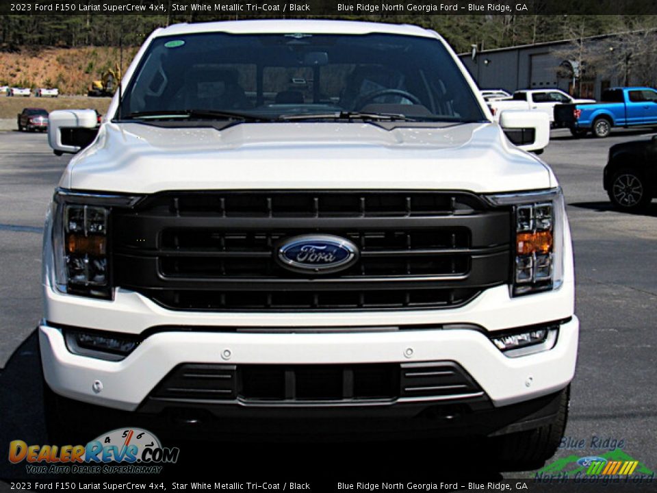 2023 Ford F150 Lariat SuperCrew 4x4 Star White Metallic Tri-Coat / Black Photo #8