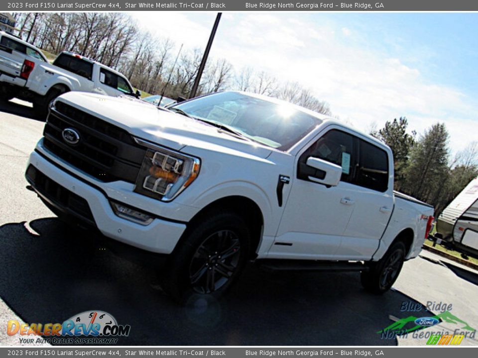 2023 Ford F150 Lariat SuperCrew 4x4 Star White Metallic Tri-Coat / Black Photo #27