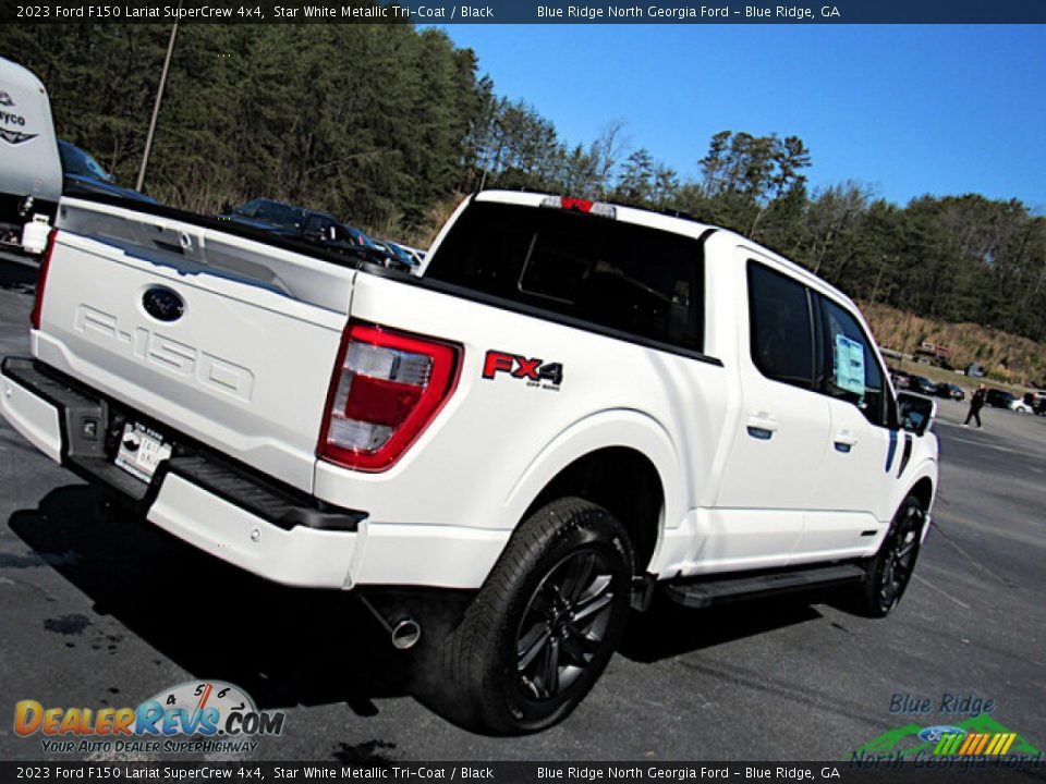2023 Ford F150 Lariat SuperCrew 4x4 Star White Metallic Tri-Coat / Black Photo #29