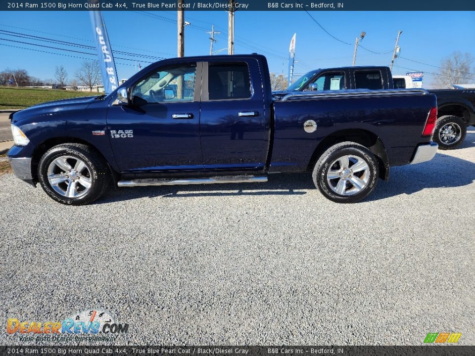 2014 Ram 1500 Big Horn Quad Cab 4x4 True Blue Pearl Coat / Black/Diesel Gray Photo #1