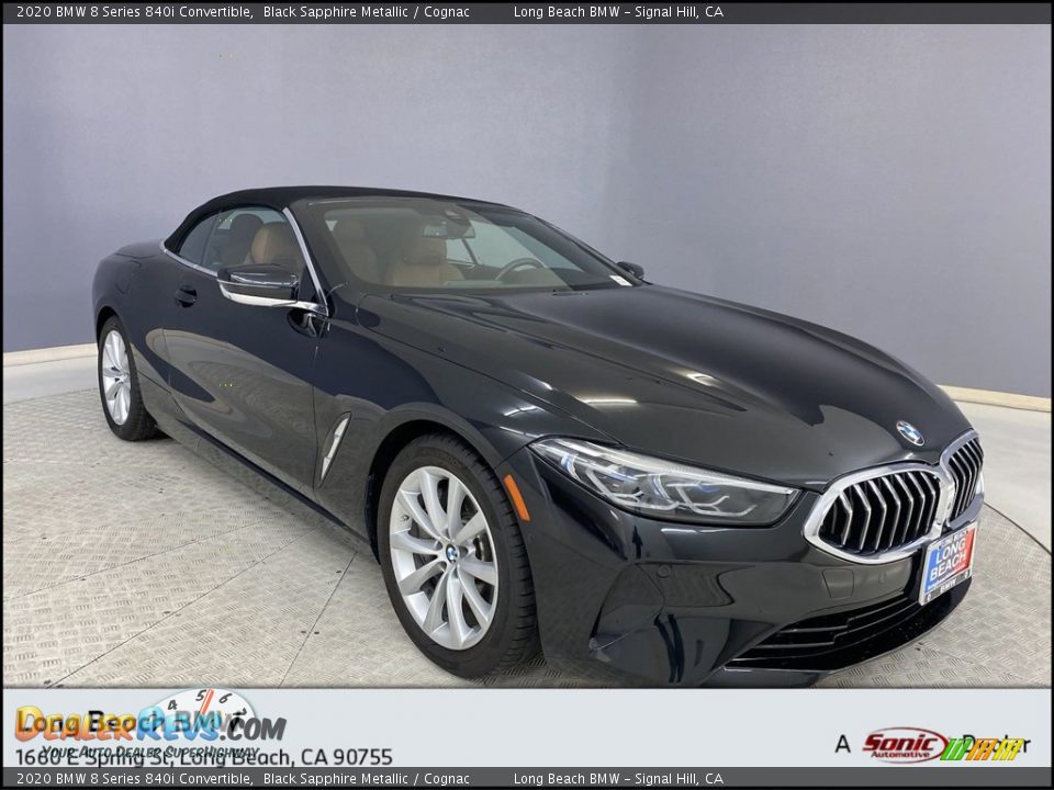 2020 BMW 8 Series 840i Convertible Black Sapphire Metallic / Cognac Photo #1