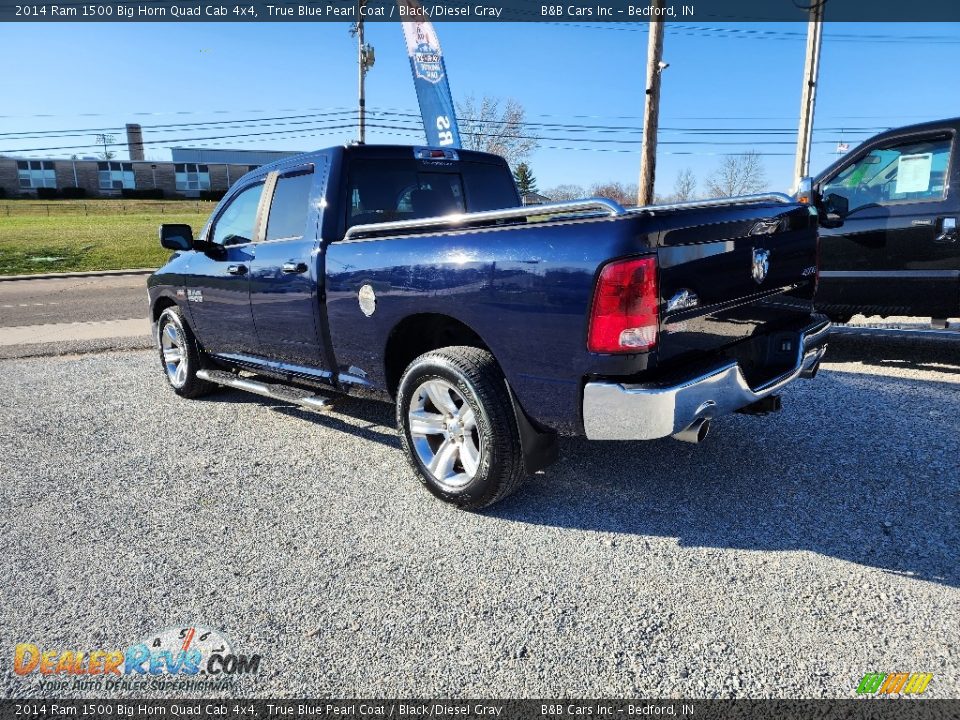 2014 Ram 1500 Big Horn Quad Cab 4x4 True Blue Pearl Coat / Black/Diesel Gray Photo #2