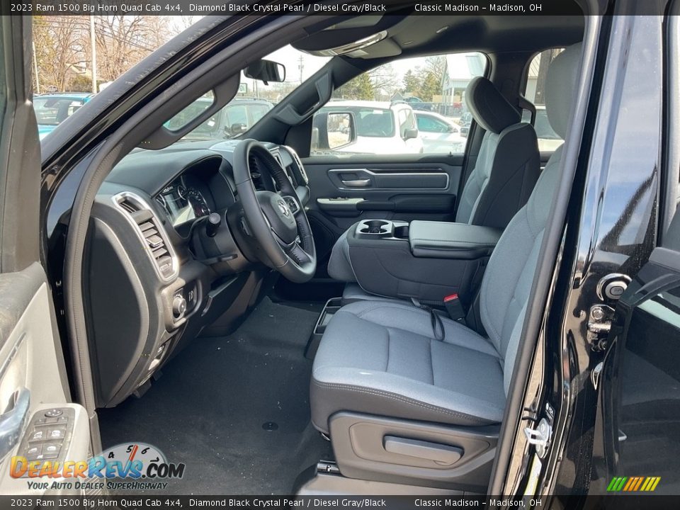 2023 Ram 1500 Big Horn Quad Cab 4x4 Diamond Black Crystal Pearl / Diesel Gray/Black Photo #2