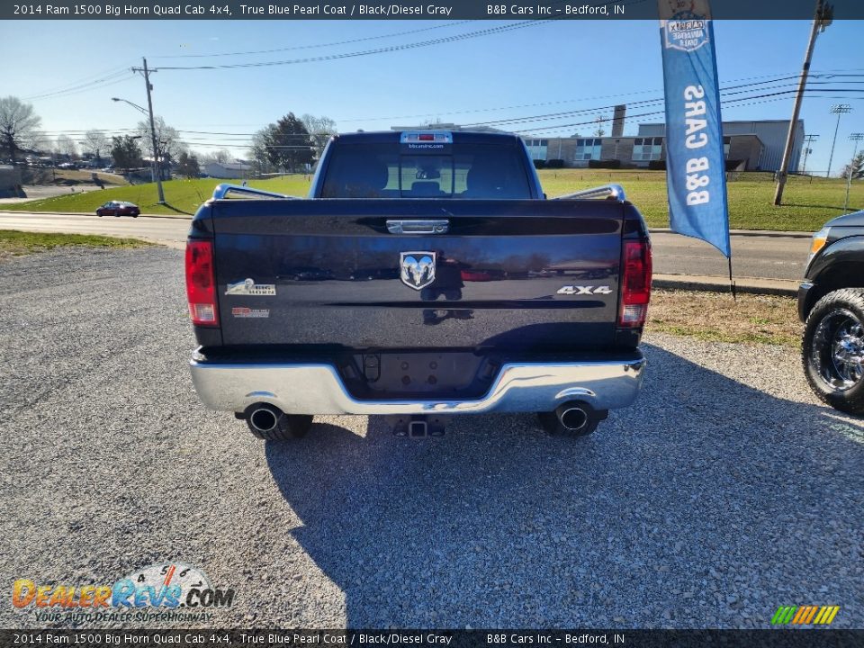 2014 Ram 1500 Big Horn Quad Cab 4x4 True Blue Pearl Coat / Black/Diesel Gray Photo #3