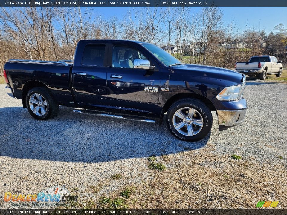 2014 Ram 1500 Big Horn Quad Cab 4x4 True Blue Pearl Coat / Black/Diesel Gray Photo #4